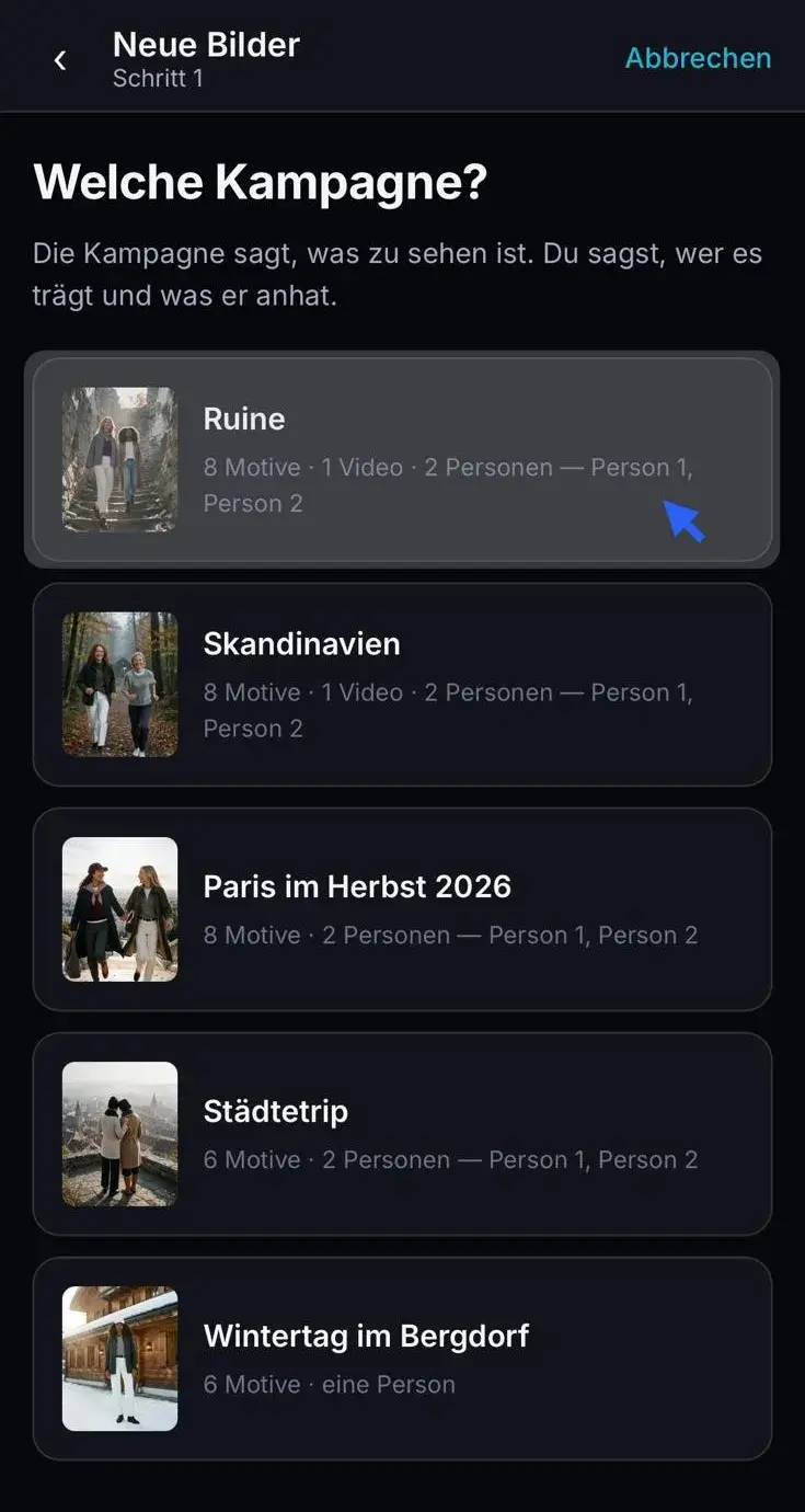 Liste der Kampagnen wie Ruine, Skandinavien und Paris im Herbst